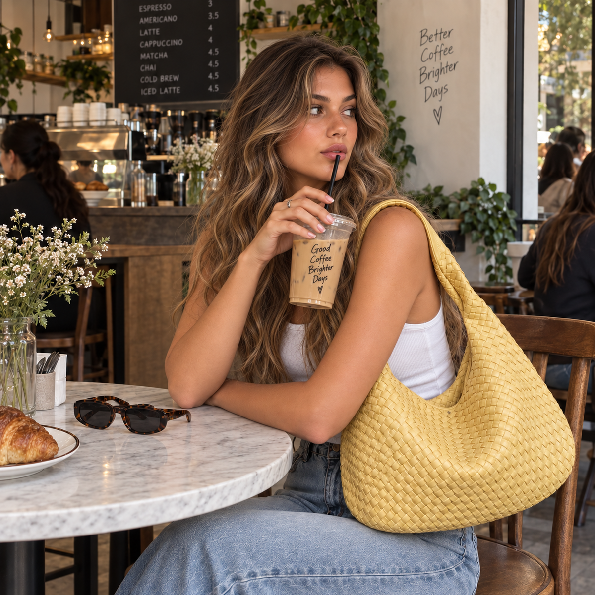 Ease woven hobo shoulder bag by Palmora Society, view 5
