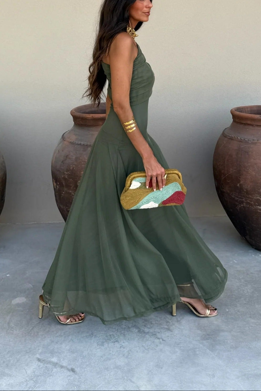 Palmora Society - Brittany | Vestido Maxi Asimétrico de Malla - foto 12
