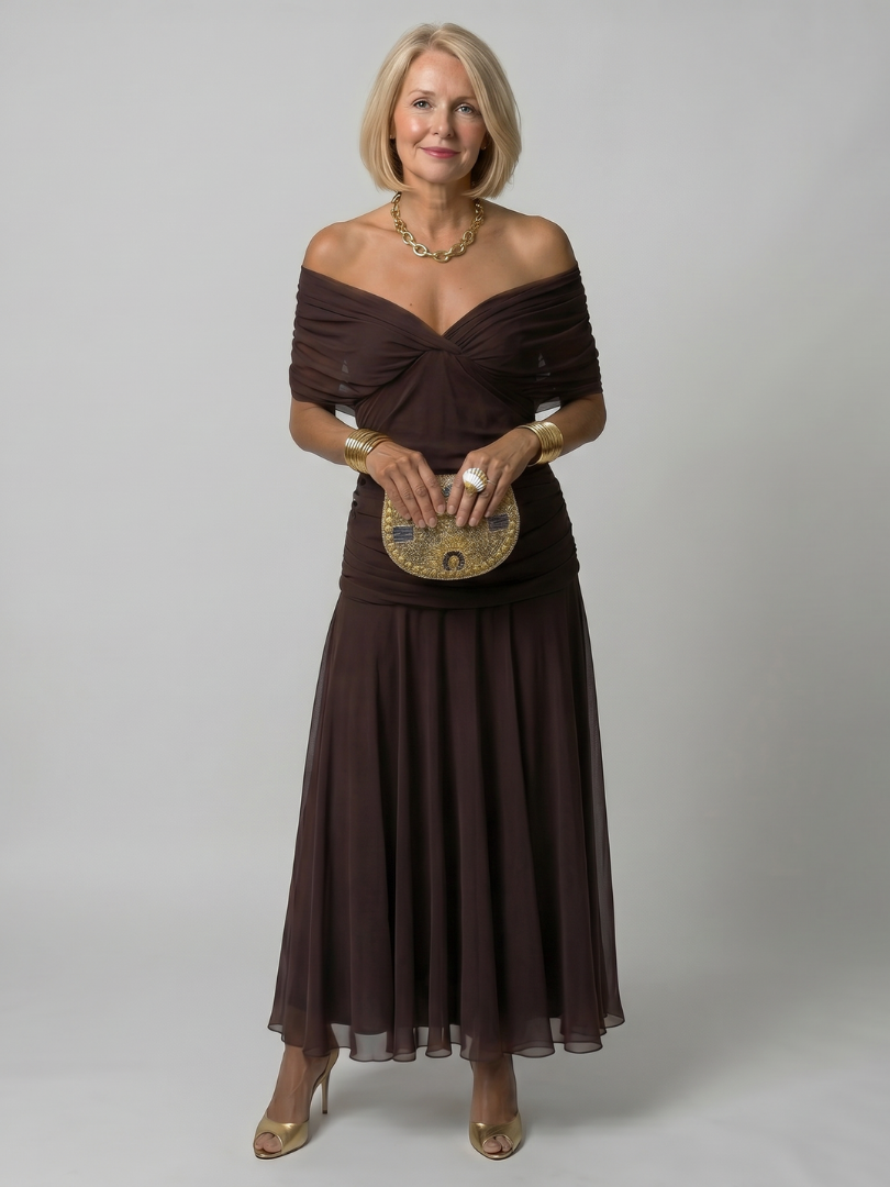 Vestido Midi Hombros Descubiertos CALEN - vista 5