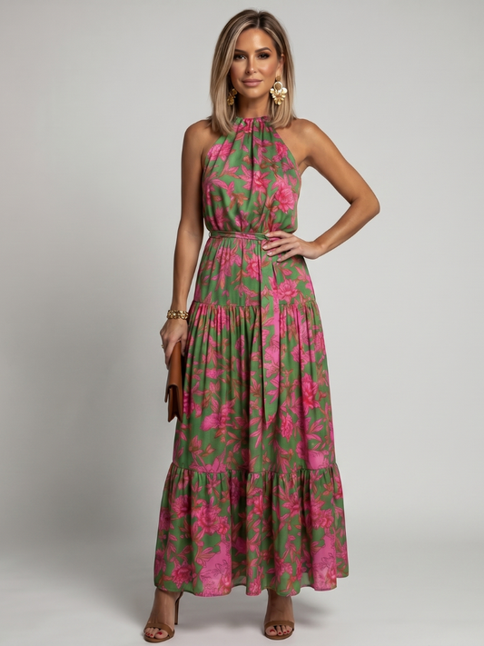 Vestido Midi Halter Drapeado ROWEN - vista 1