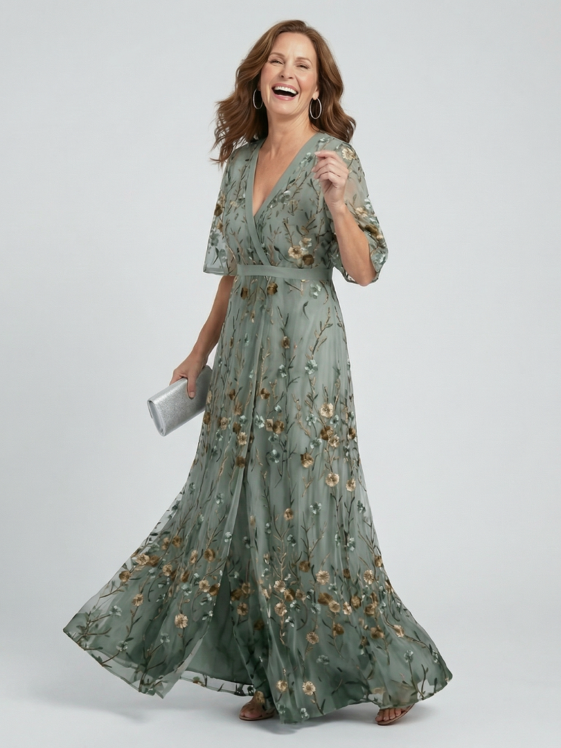Vestido Largo Halter Floral Fluido SELORA - vista 1