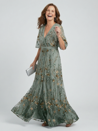 Vestido Largo Halter Floral Fluido SELORA - vista 1