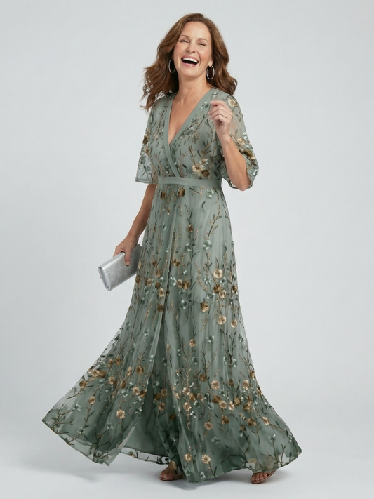 Vestido Largo Halter Floral Fluido SELORA - vista 1