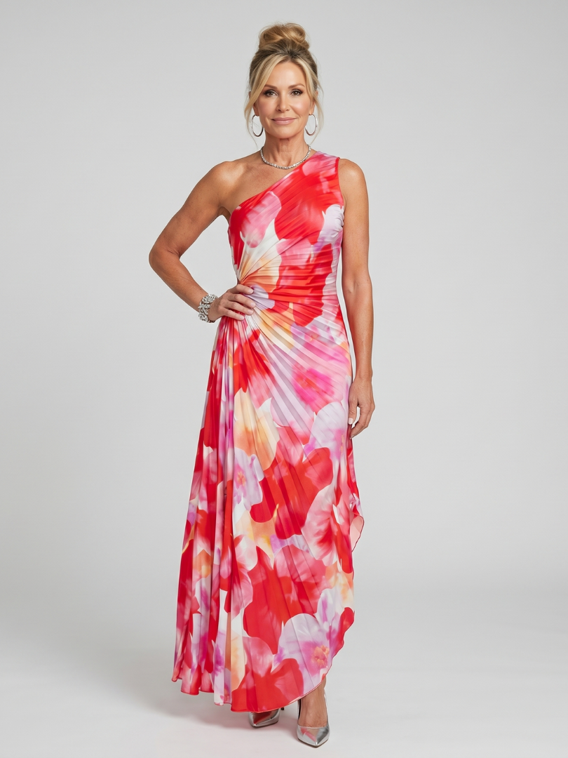 Vestido Midi Asimétrico Plisado TAYA - vista 1