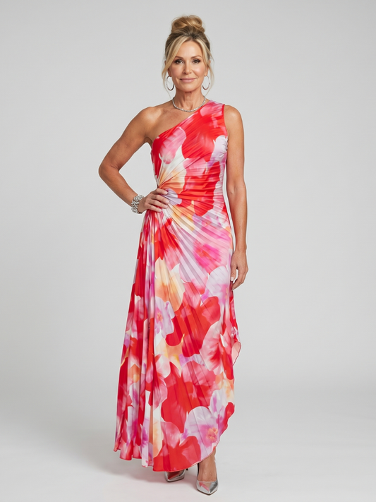Vestido Midi Asimétrico Plisado TAYA - vista 1