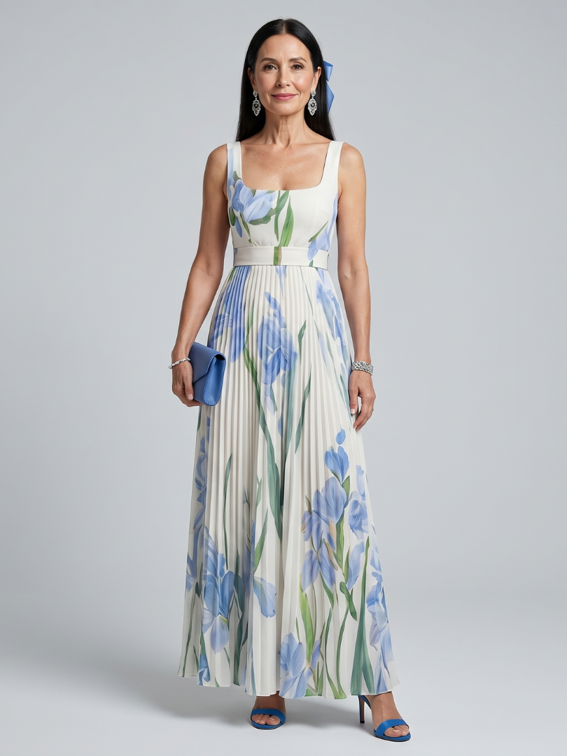 Vestido Midi Floral Escote Cuadrado OPHELIA - vista 1
