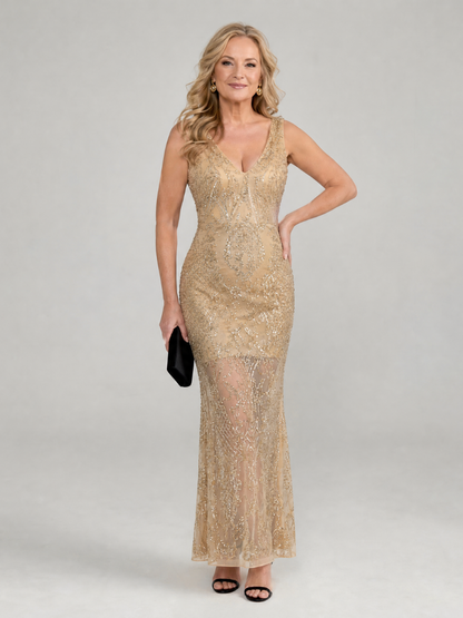 Vestido Midi de Lentejuelas con Transparencias SIREA - vista 1