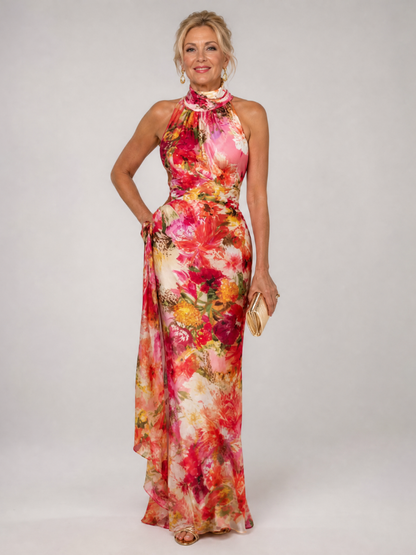 Vestido Largo Halter Floral ELISABETTA - vista 1