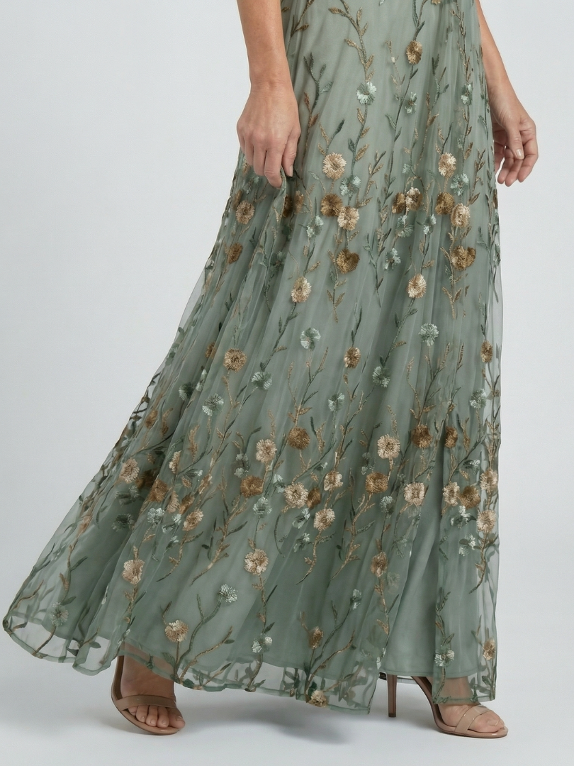 Vestido Largo Halter Floral Fluido SELORA - vista 3