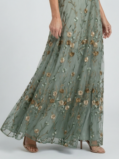 Vestido Largo Halter Floral Fluido SELORA - vista 3