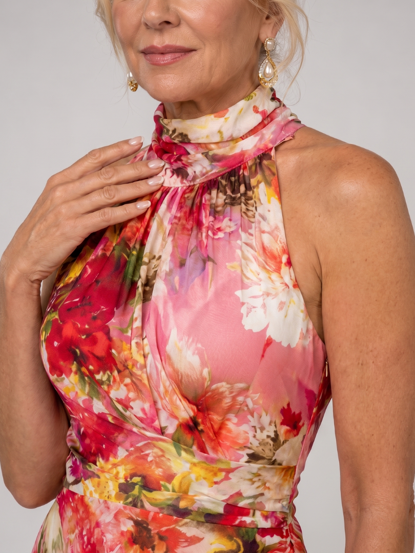 Vestido Largo Halter Floral ELISABETTA - vista 3