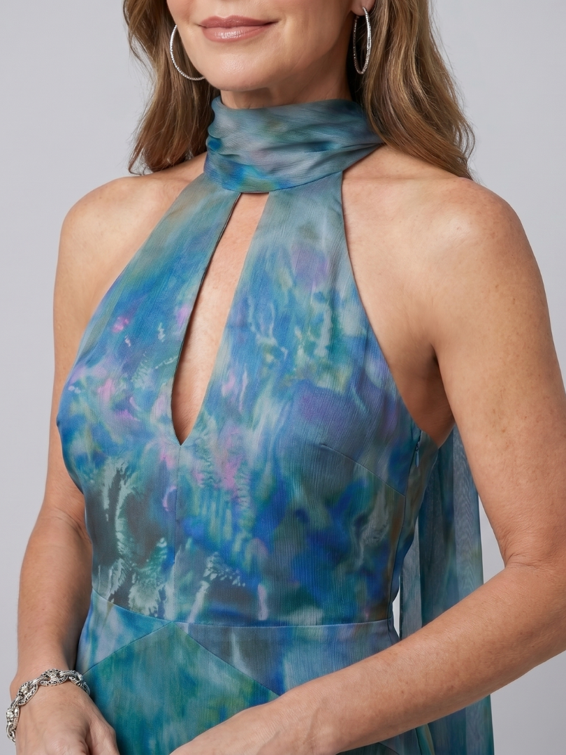 Vestido Largo Halter con Abertura JUNIPER - vista 3