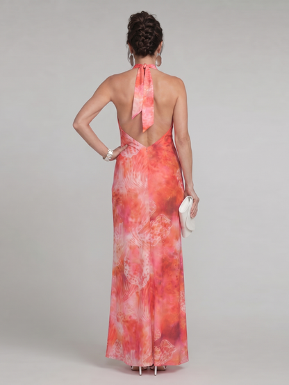 Vestido Largo Halter Estampado CORALINE - vista 4