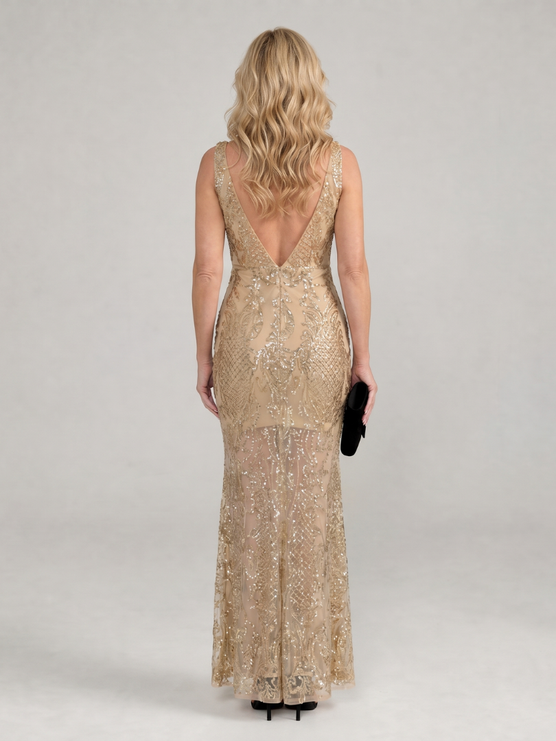 Vestido Midi de Lentejuelas con Transparencias SIREA - vista 4