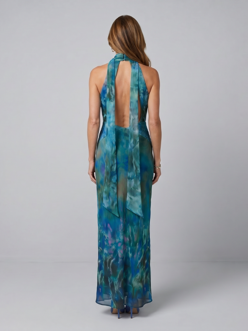 Vestido Largo Halter con Abertura JUNIPER - vista 4