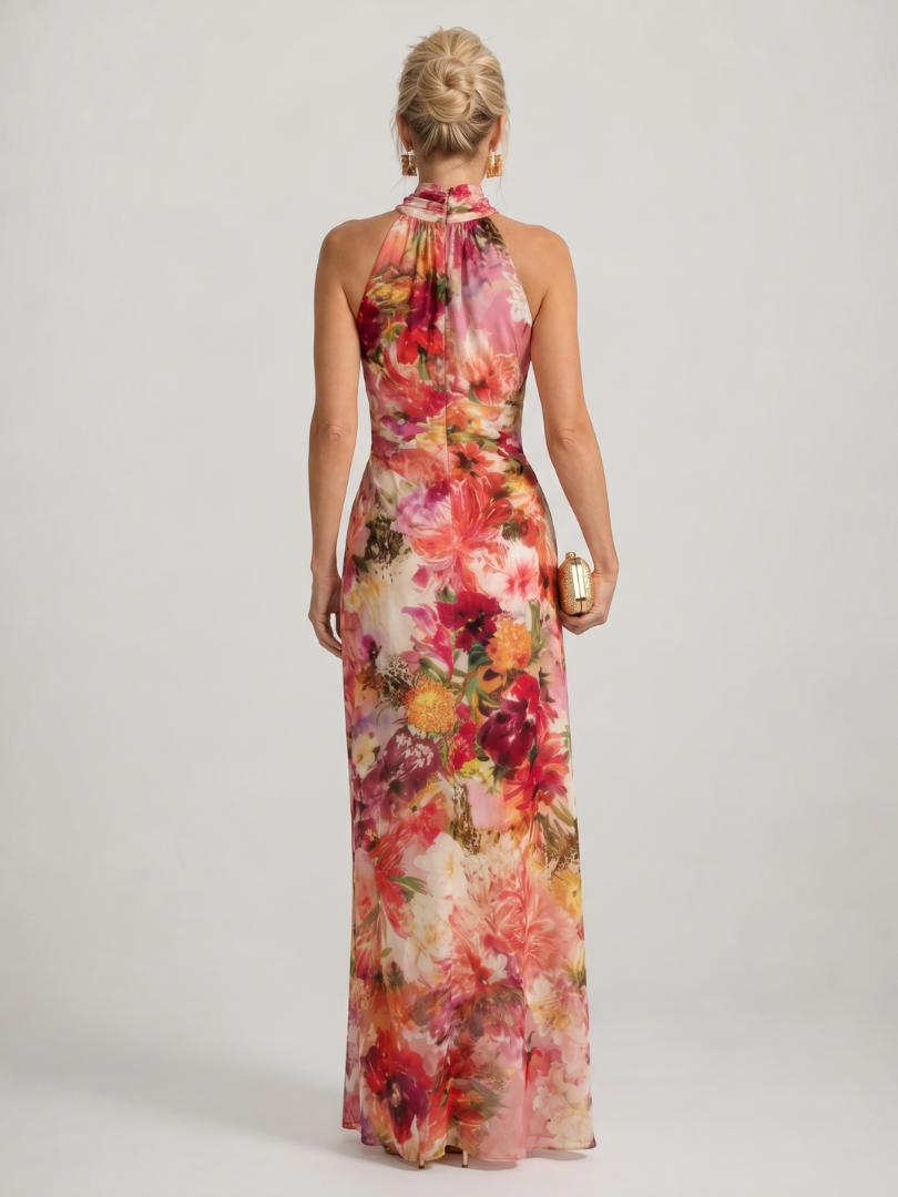 Vestido Largo Halter Floral ELISABETTA - vista 4