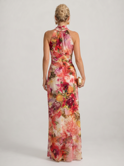 Vestido Largo Halter Floral ELISABETTA - vista 4