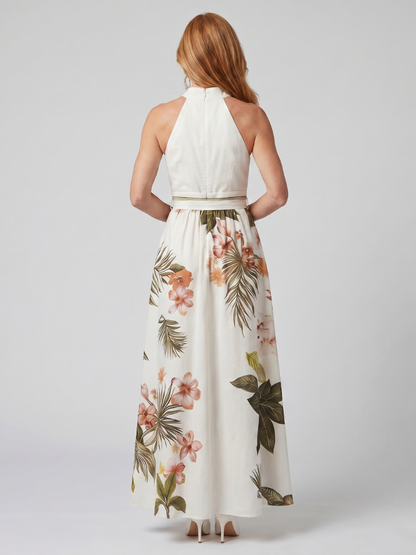 Vestido Largo Halter Drapeado Botánico MEADOW - vista 4