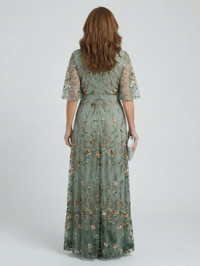 Vestido Largo Halter Floral Fluido SELORA - vista 4