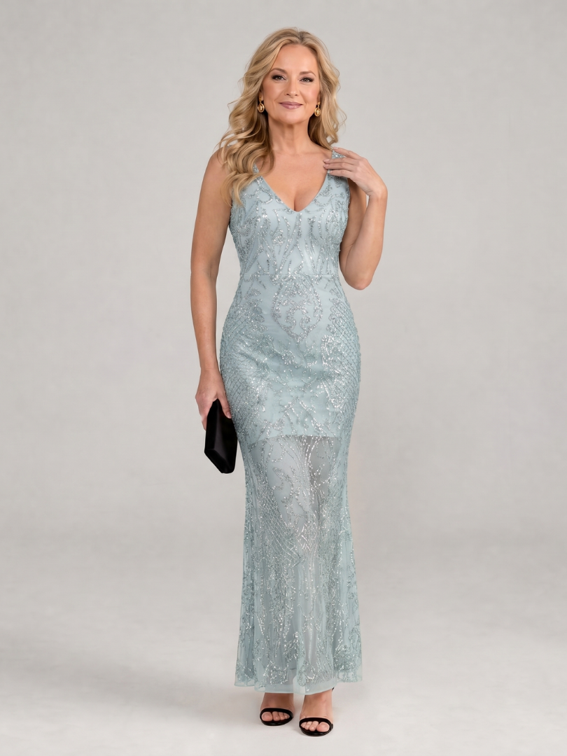 Vestido Midi de Lentejuelas con Transparencias SIREA - vista 5