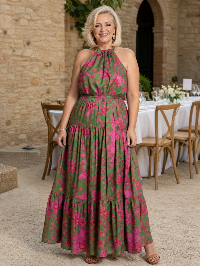 Vestido Midi Halter Drapeado ROWEN - vista 8