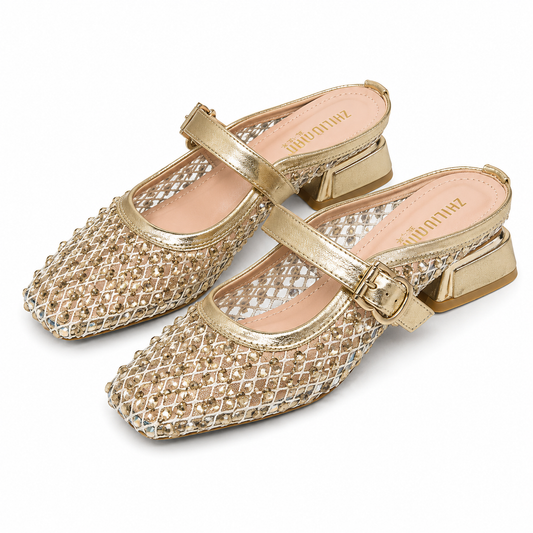 Sandalias Mule MONTAIGNE con Punta Cuadrada y Pedrería - vista 1