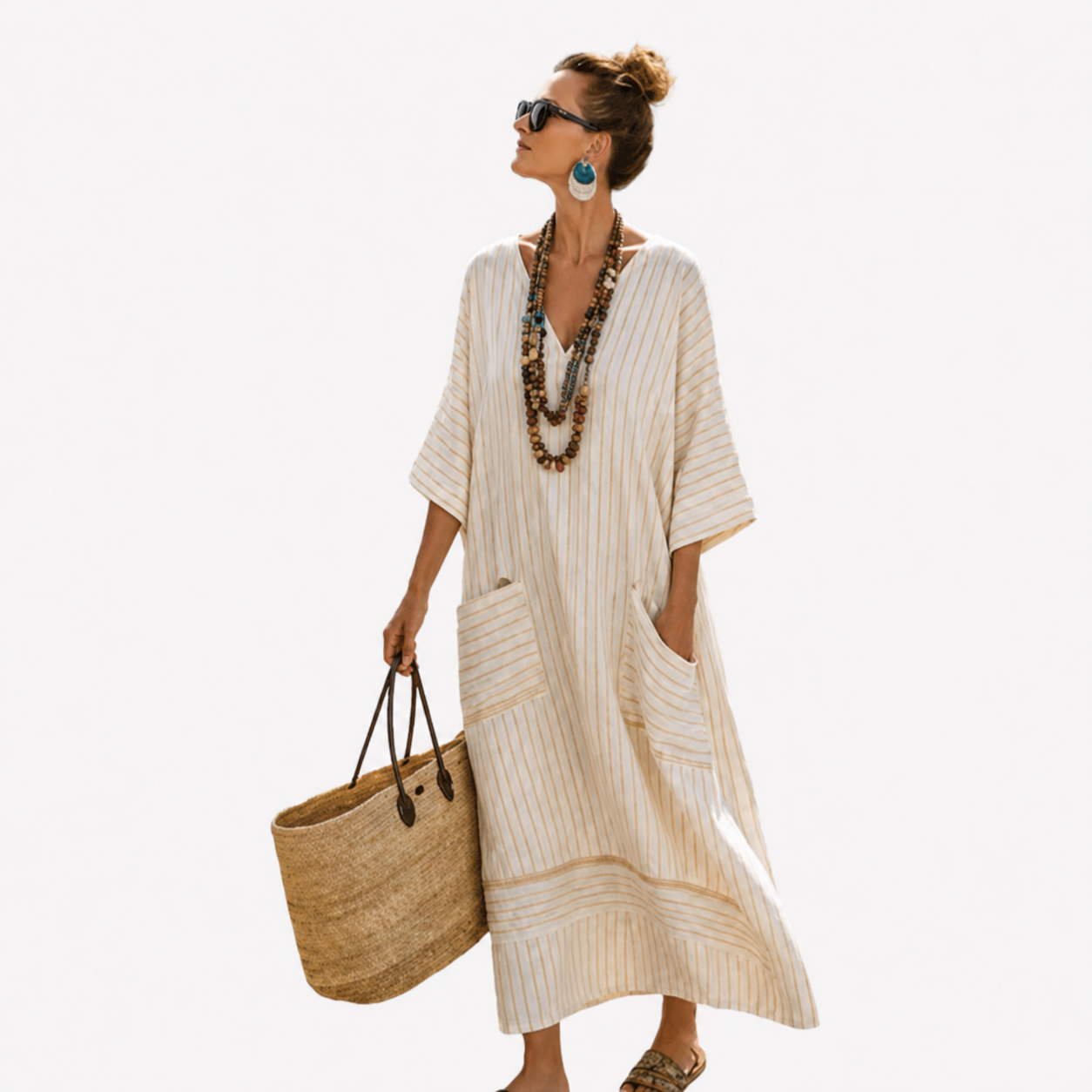 Valentina, kaftán largo boho para mujer - Palmora Society