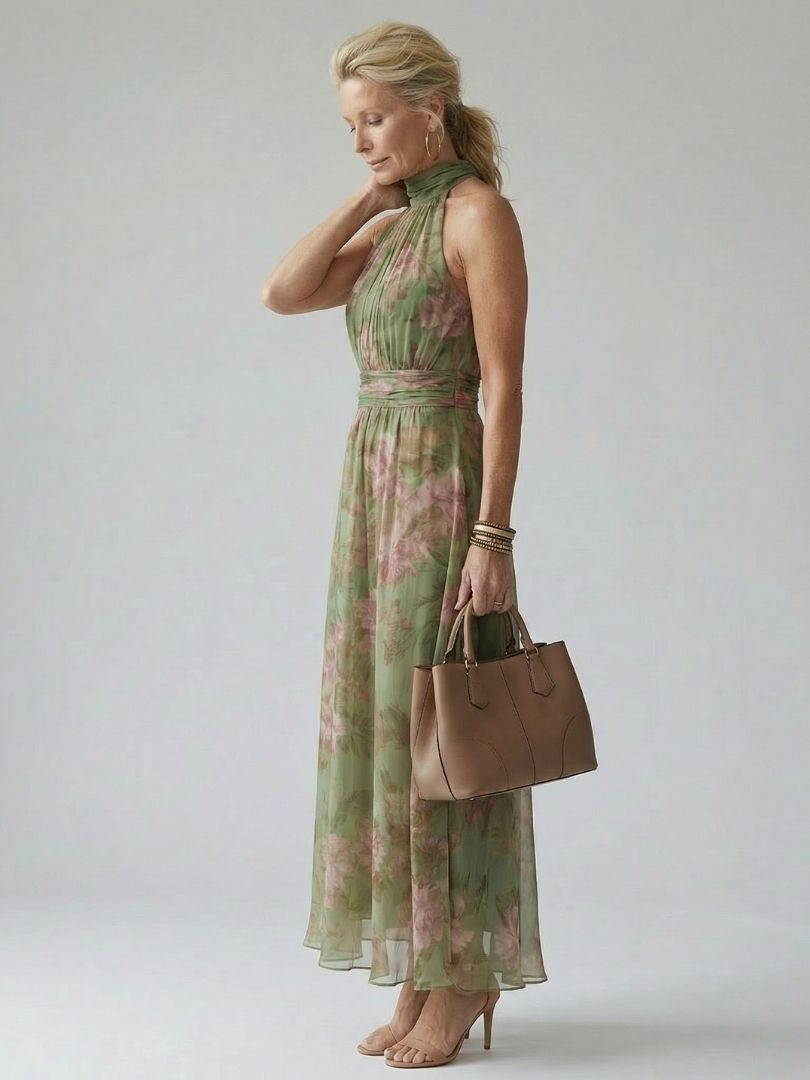 Vestido Midi Halter Fruncido MIRELLE - vista 3