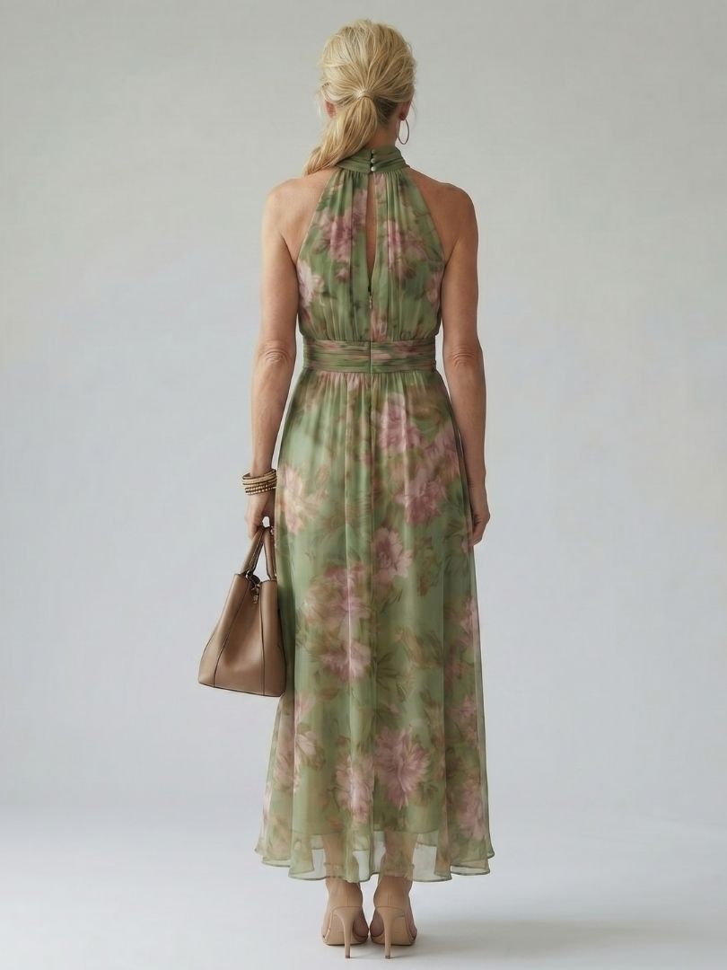Vestido Midi Halter Fruncido MIRELLE - vista 4