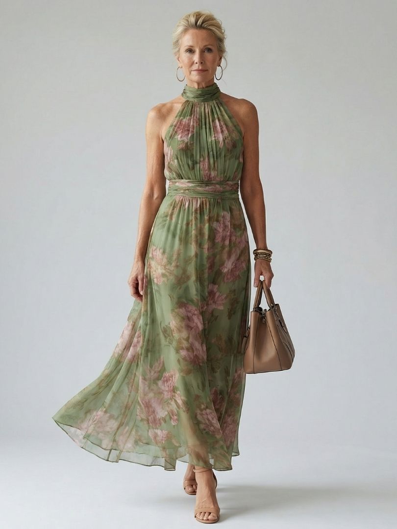 Vestido Midi Halter Fruncido MIRELLE - vista 1