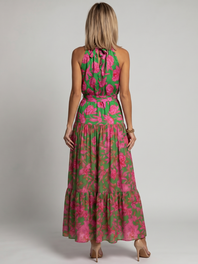Vestido Midi Halter Drapeado ROWEN - vista 4