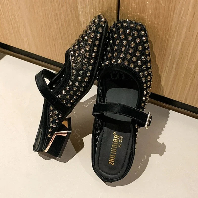 Sandalias Mule MONTAIGNE con Punta Cuadrada y Pedrería - vista 8