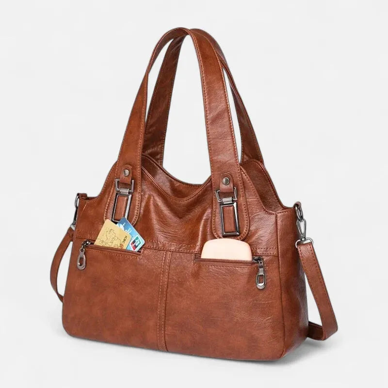 Agnès | Large Retro Multi-Pocket Shoulder Bag