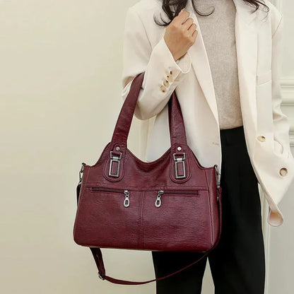 Agnès | Large Retro Multi-Pocket Shoulder Bag