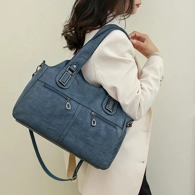 Agnès | Large Retro Multi-Pocket Shoulder Bag
