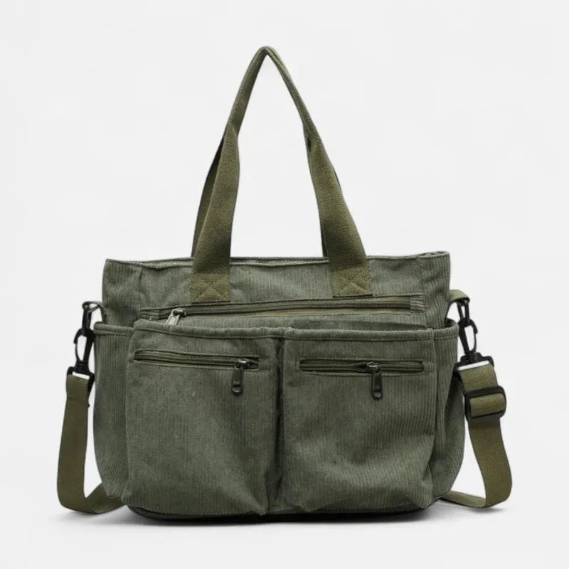Élina | Corduroy Multi-Pocket Tote
