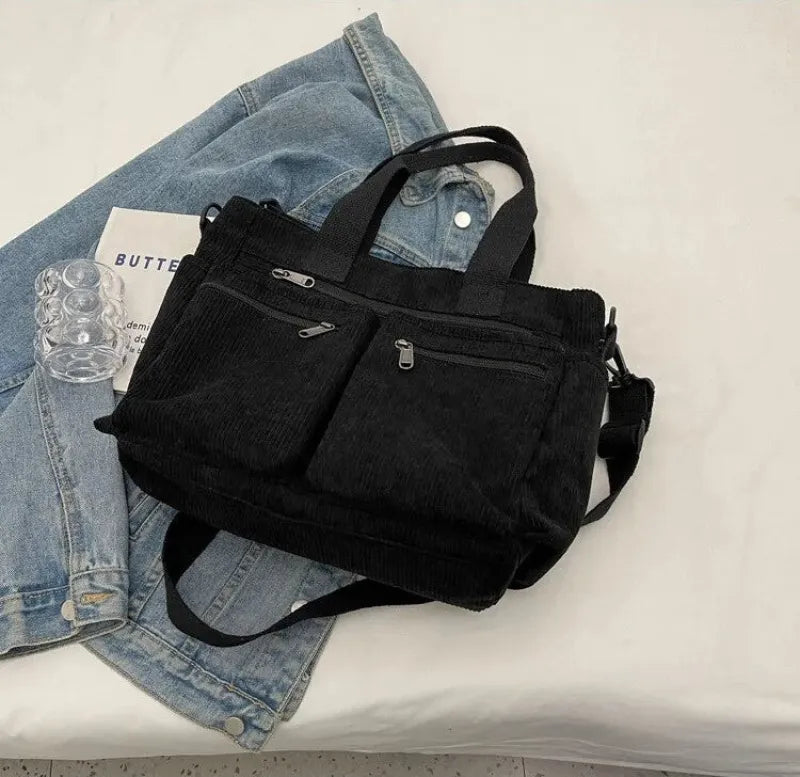 Élina | Corduroy Multi-Pocket Tote