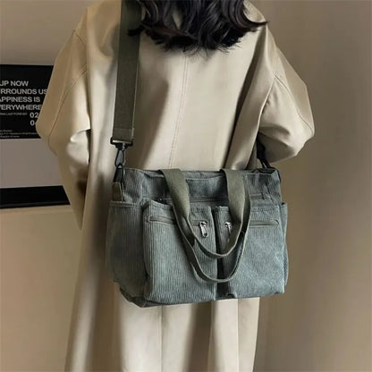 Élina | Corduroy Multi-Pocket Tote
