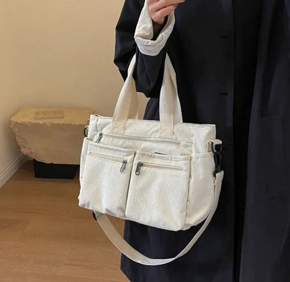 Élina | Corduroy Multi-Pocket Tote