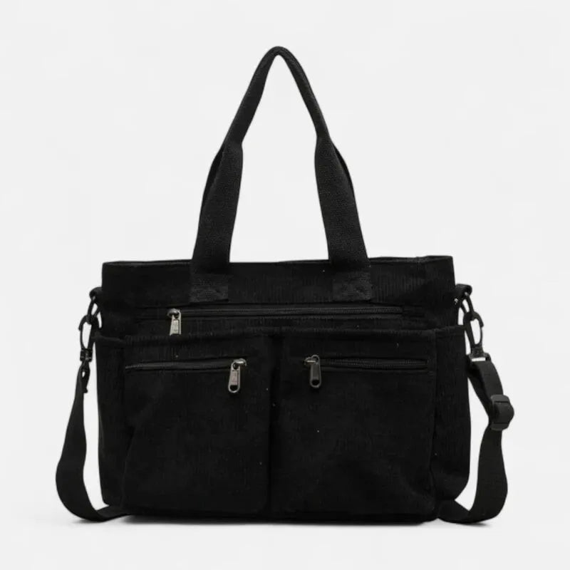 Élina | Corduroy Multi-Pocket Tote
