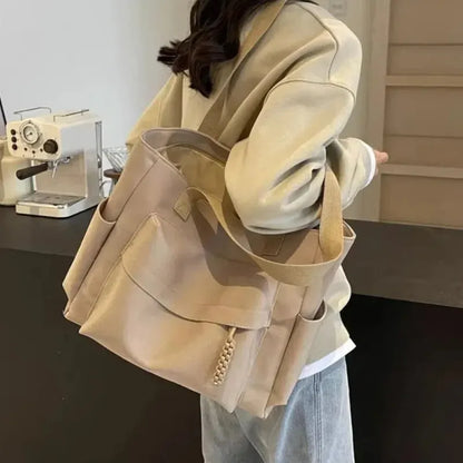 Romane | Large Canvas Multi-Pocket Tote