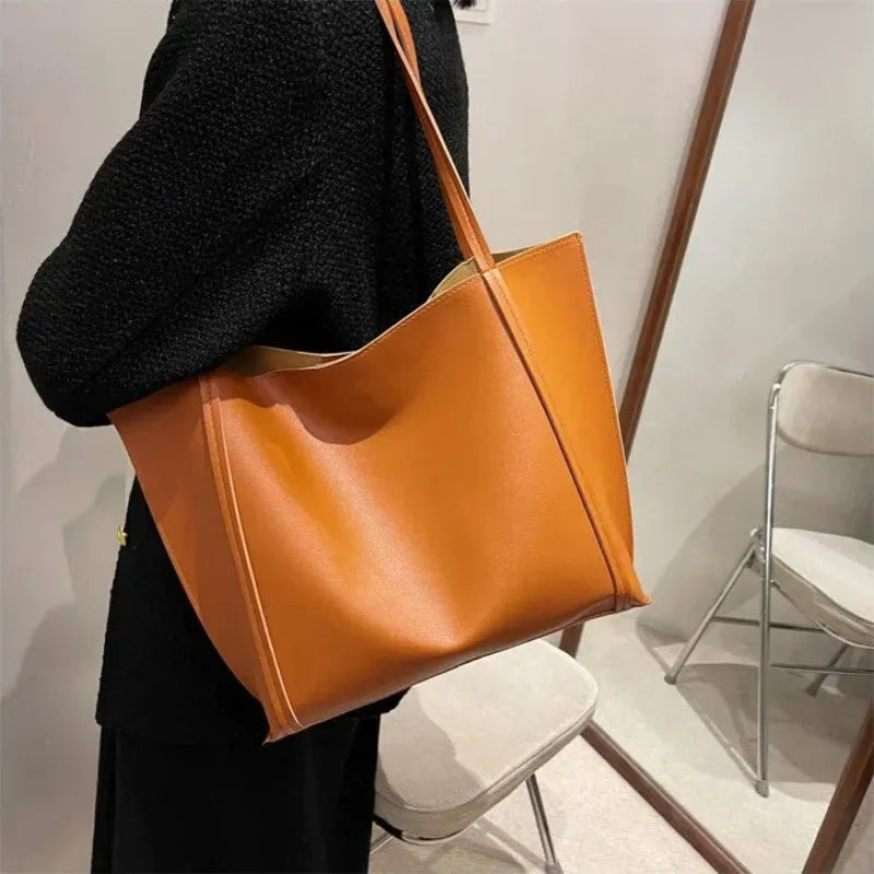 Amandine | Large Soft Tote with Matching Pouch