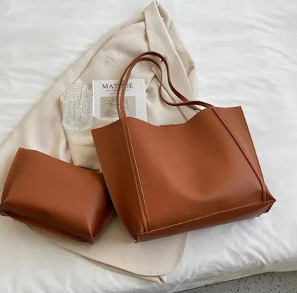 Amandine | Large Soft Tote with Matching Pouch