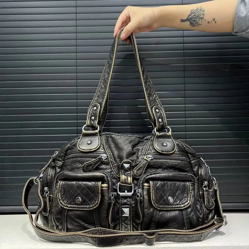Romy | Retro Multi-Pocket Shoulder Bag