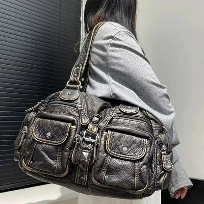 Romy | Retro Multi-Pocket Shoulder Bag