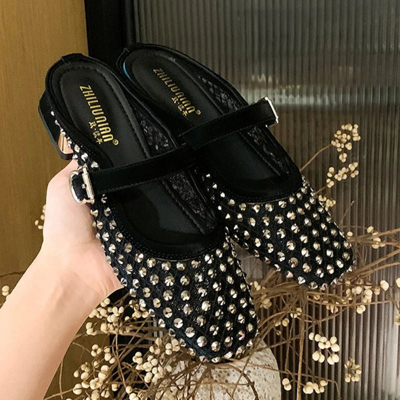Sandalias Mule MONTAIGNE con Punta Cuadrada y Pedrería - vista 6