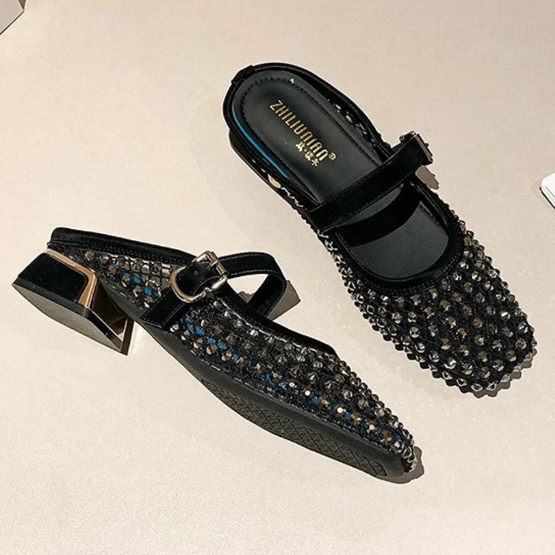 Sandalias Mule MONTAIGNE con Punta Cuadrada y Pedrería - vista 5