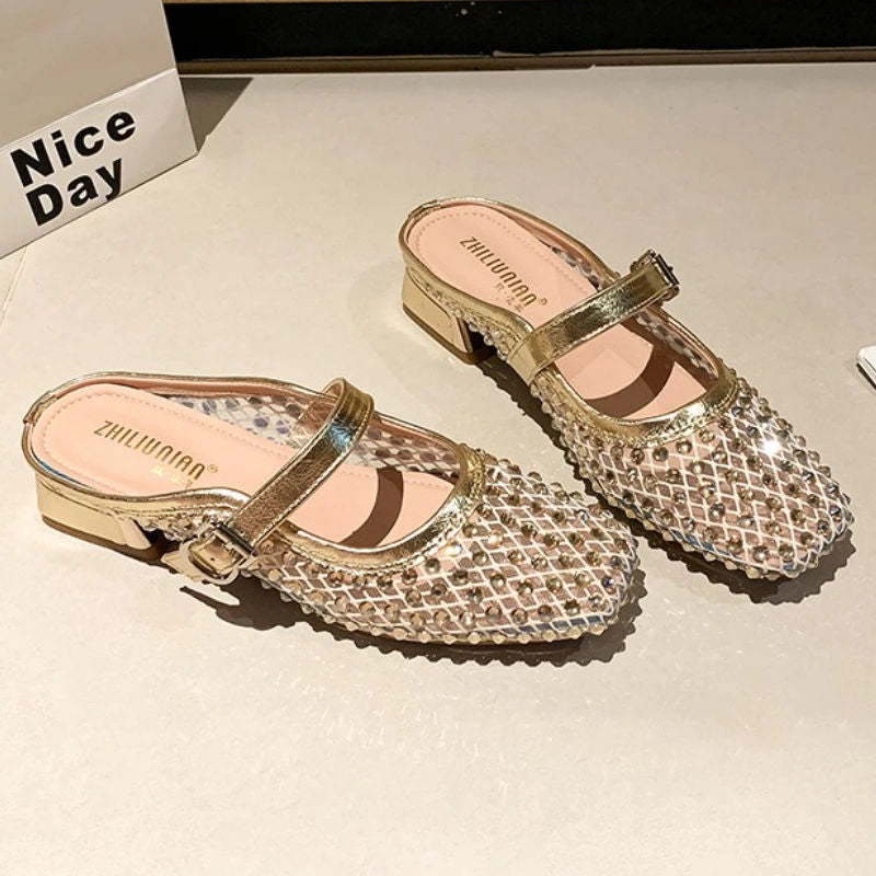Sandalias Mule MONTAIGNE con Punta Cuadrada y Pedrería - vista 7