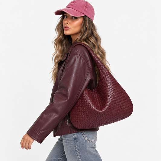 Ease woven hobo shoulder bag by Palmora Society, view 2