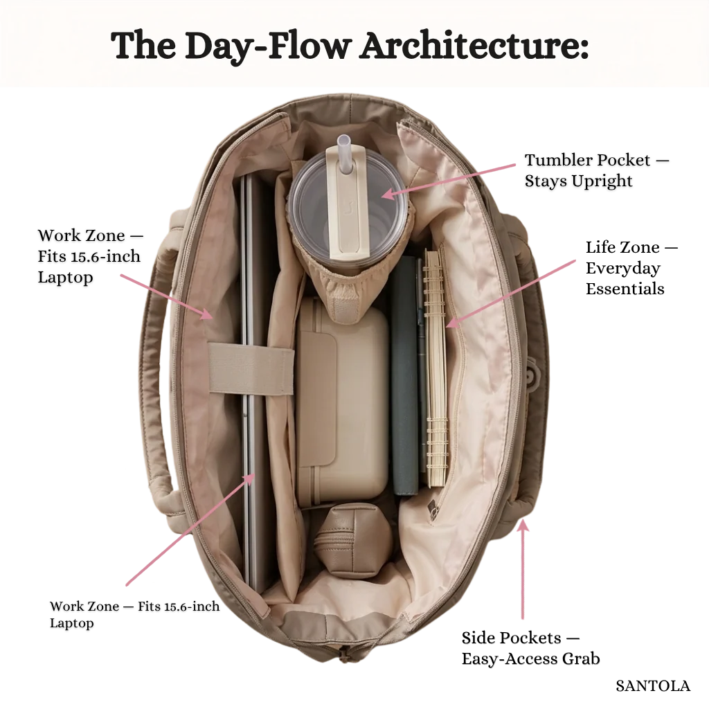 Puff Organizer Tote by Palmora Society, lifestyle view